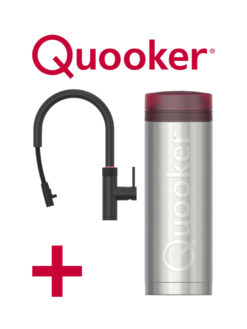 Quooker Flex Round Zwart Met PRO3 Boiler 3 in 1 Kokend Water Keukenkraan