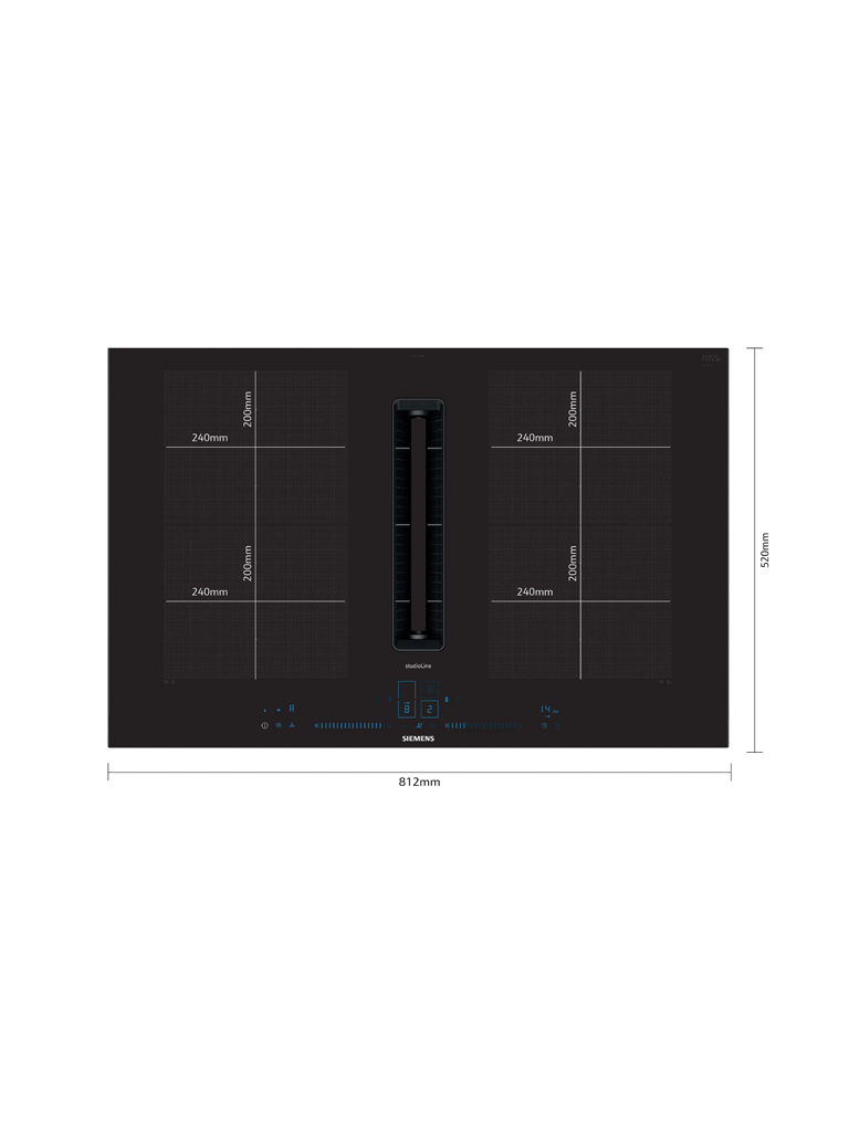 Siemens EX877NX68E iQ700 Inductiekookplaat 80 cm met geïntegreerde afzuiging 3 Siemens EX877NX68E iQ700 Inductiekookplaat 80 cm met geïntegreerde afzuiging - Afbeelding 2